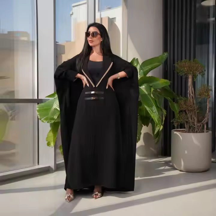 Arabic Fusion Robe Abaya | Open Front Design