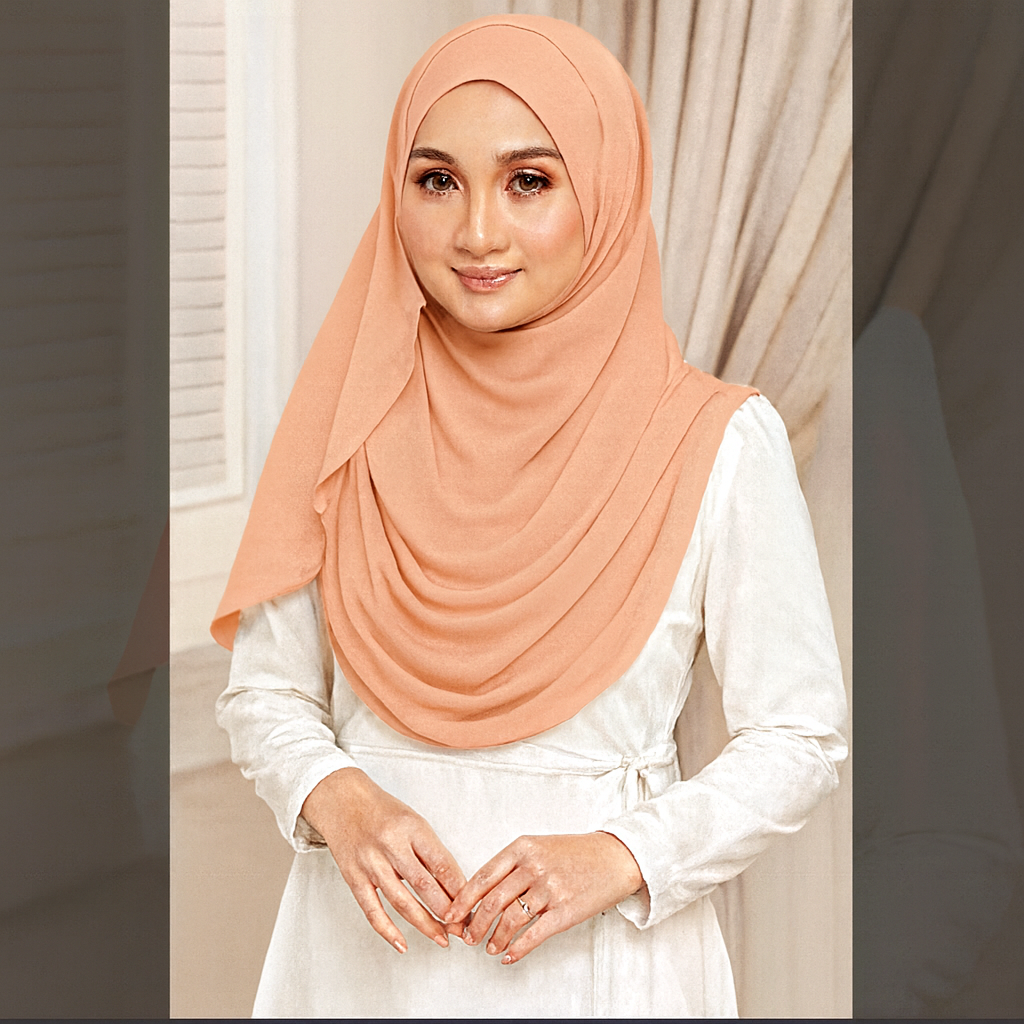 Light Orange  Double Loop Scarf  - Color Code: IH-0012