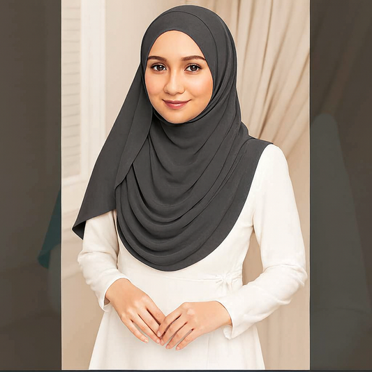 charcoal  Double Loop Scarf  - Color Code: IH-0035