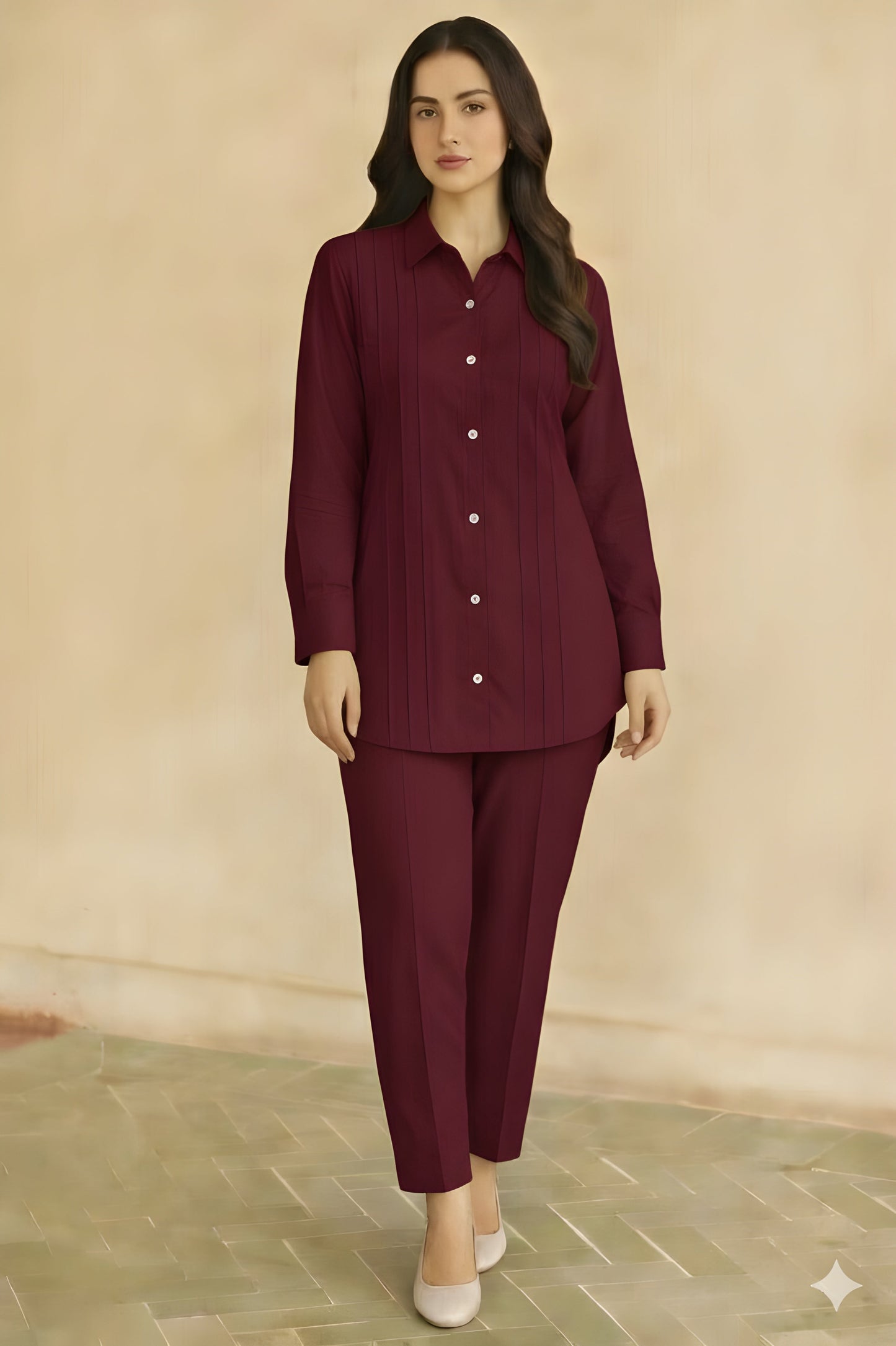 Women’s Co-Ord Set - Long Shirt + Trouser Two Piece Outfit (FL-WS001)