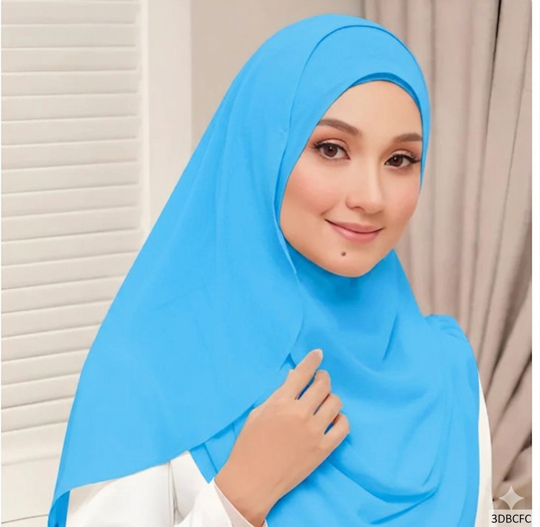 Blue  Double Loop Scarf  - Color Code: IH-036