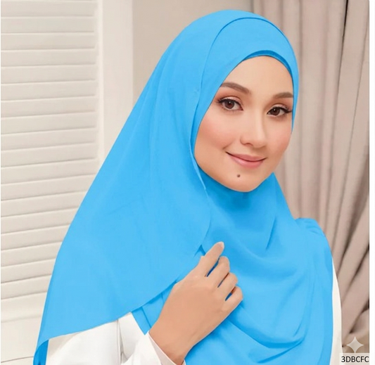 Blue  Double Loop Scarf  - Color Code: IH-036