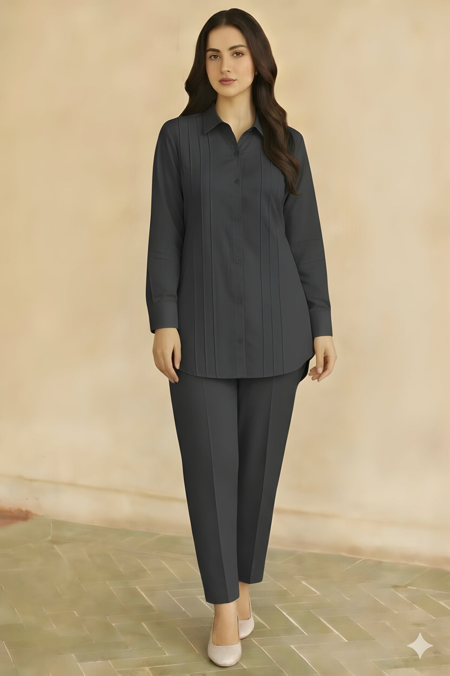 Women’s Co-Ord Set - Long Shirt + Trouser Two Piece Outfit (FL-WS001)
