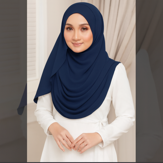 Blue  Double Loop Scarf  - Color Code: IH-0016