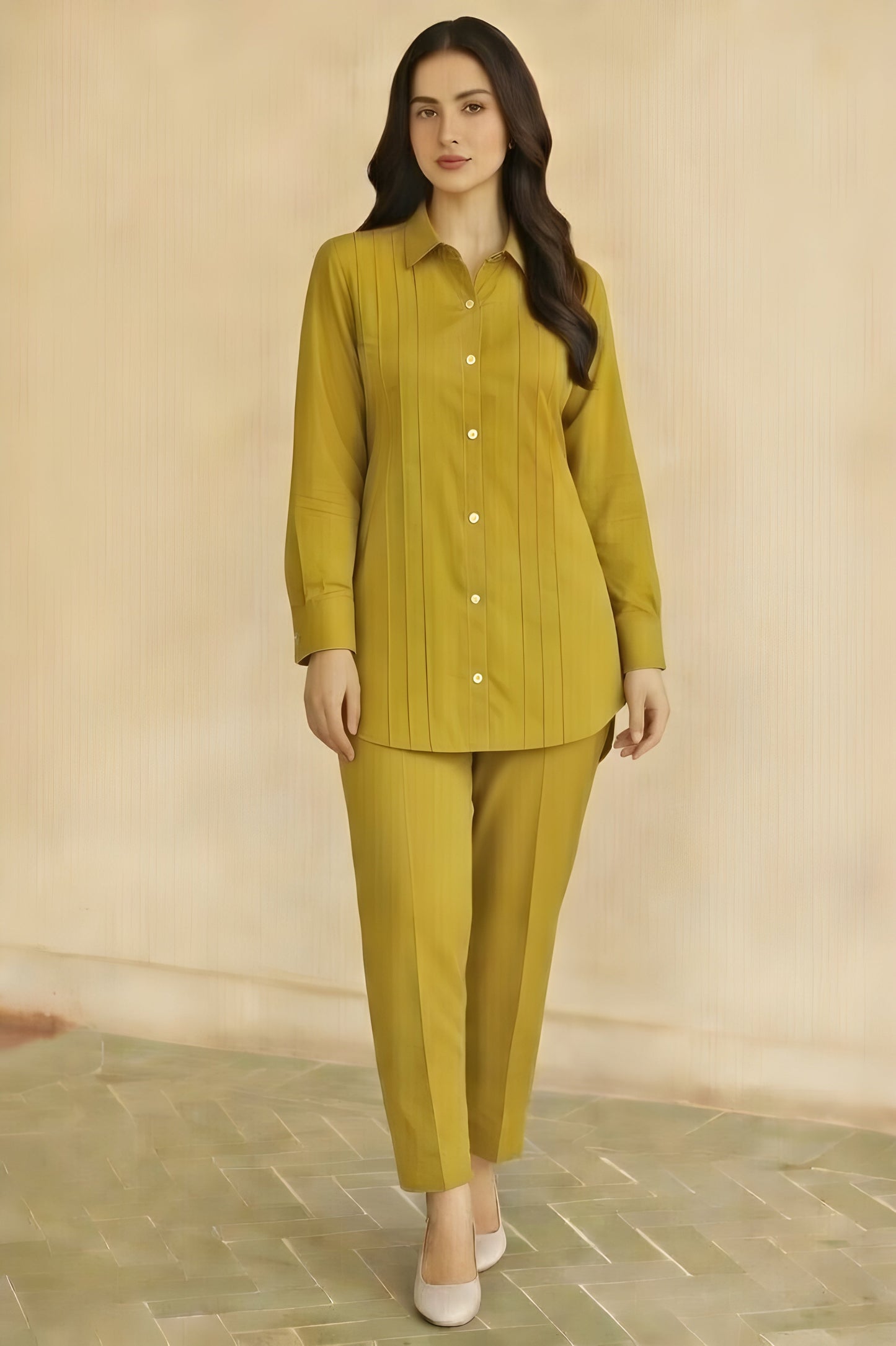 Chelsea Gem Co-Ord Set - Long Shirt + Trouser Two Piece Outfit (FL-WS004)